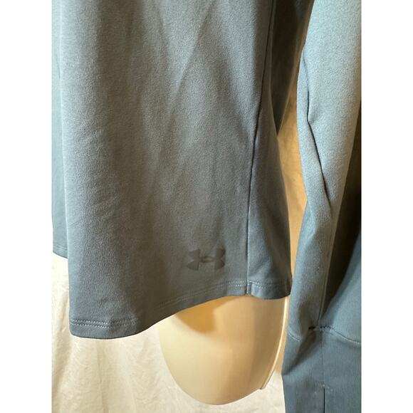 Under Armour Gray Blue Long Sleeve Fitted Top Womens S Sleek Sporty Gift - Picture 4 of 7